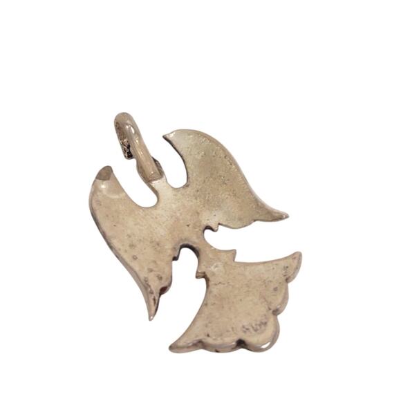 Sterling Silver Peyote Bird Pendant Crushed Stone Inlay 5.5 G 1.25 Inch Native - Picture 8 of 8